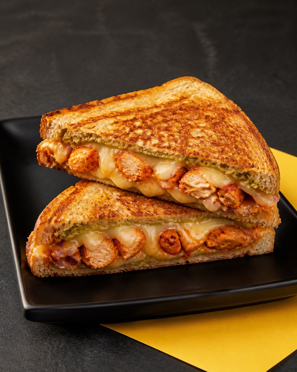Grilled tikka cheese sandwich