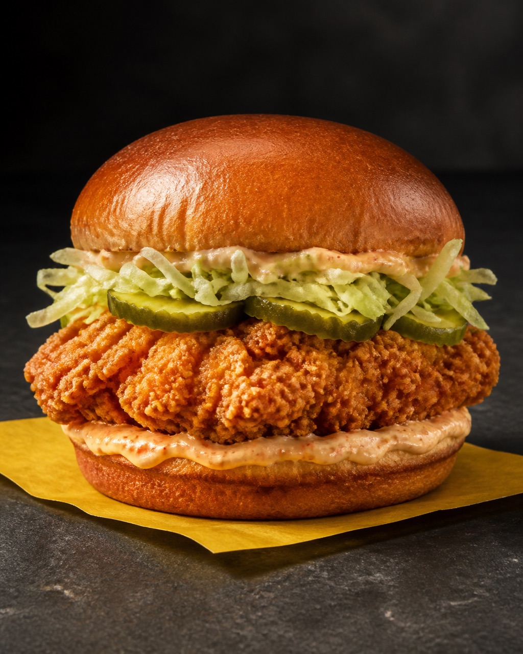 Crispy chicken zinger burger